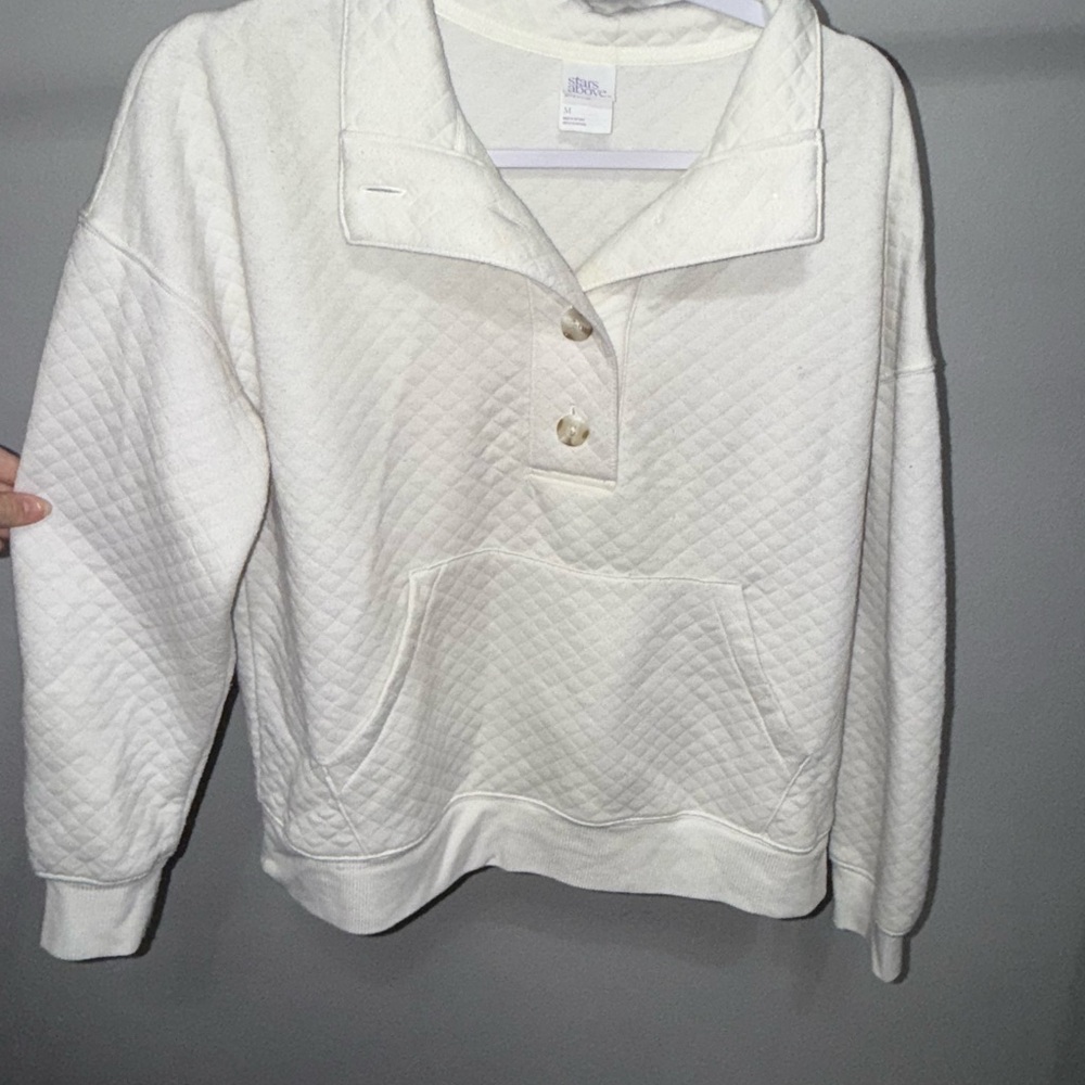 Stars Above Cream Quilted Sweatshirt